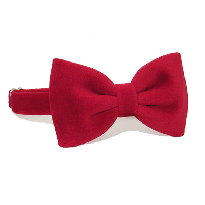 Luxe Velvet Christmas Red Bow Cat Collar