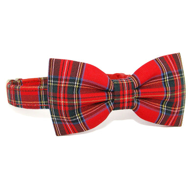 Royal Stewart Tartan Luxury Fabric Bow Tie Cat Collar