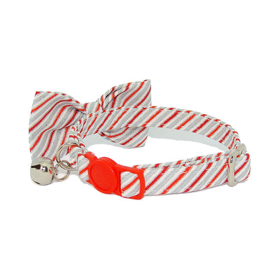 Candy Stripes Christmas Luxury Bow Tie Cat Collar Buckle