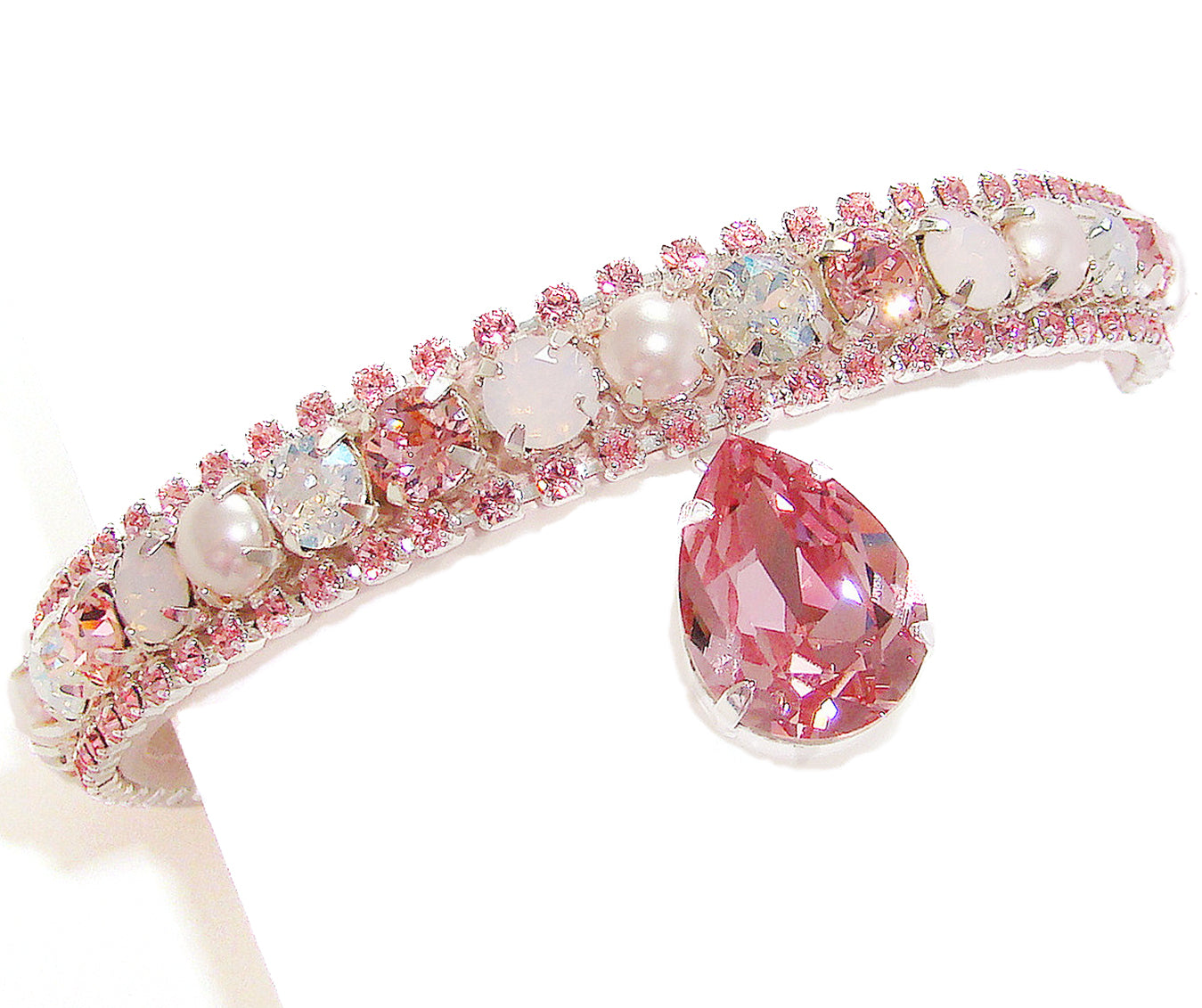 Dreamy Pink Crystal Pearl Cat Collar