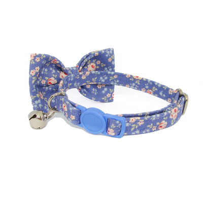 Eliza Rose Blue Luxury Bow Tie Cat Collar buckle
