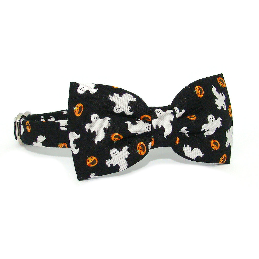 Halloween Ghosts & Pumpkins Luxury Fabric Bow Tie Cat Collar