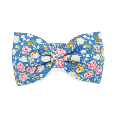 Bonnie Blue Floral Luxury Fabric Bow | The Kitty Bling Boutique