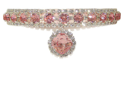 Jewels For Kitty Pink Crystal Cat Collar