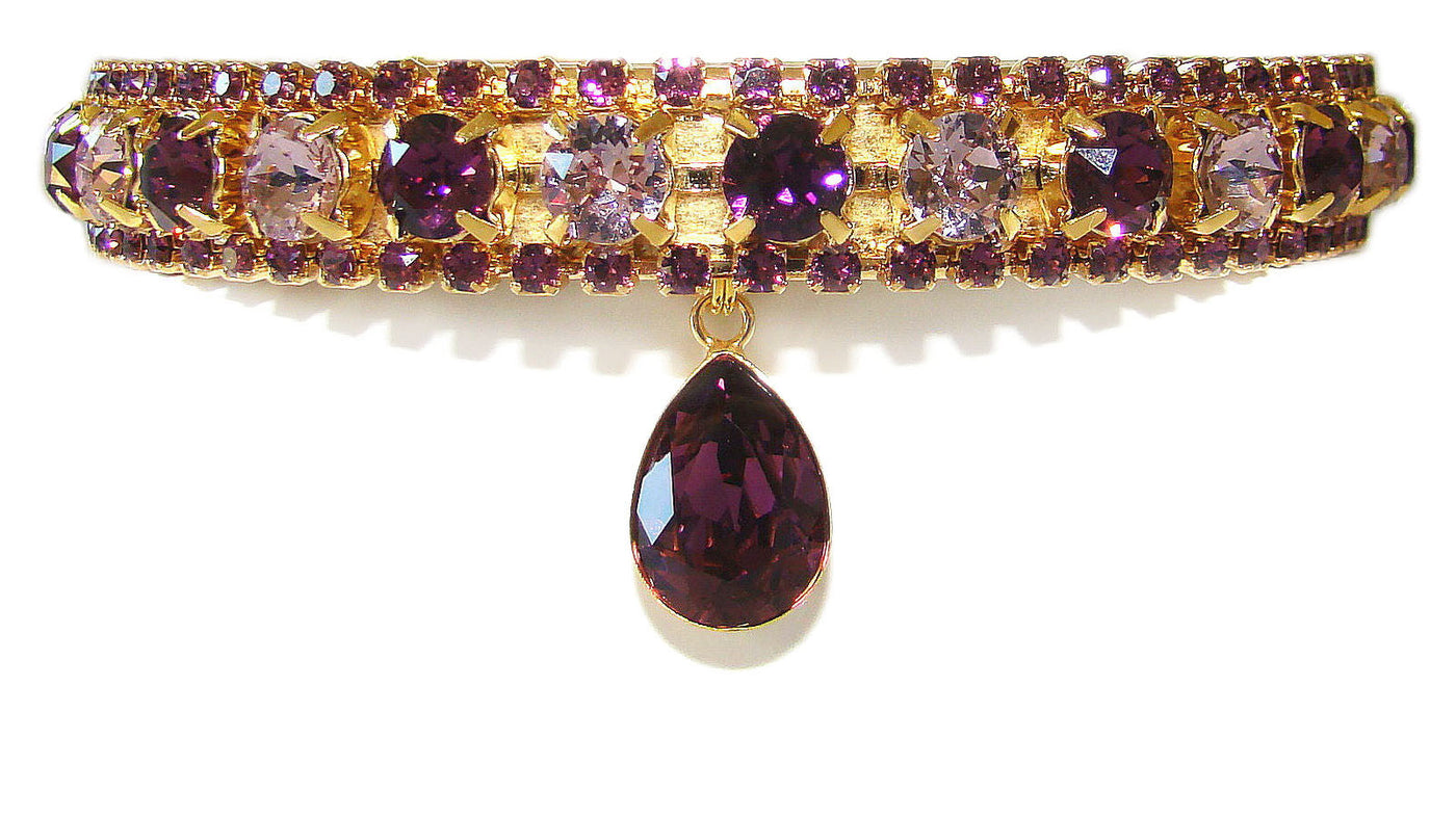Crystal Elegance Amethyst Cat Collar  - The Kitty Bling Boutique