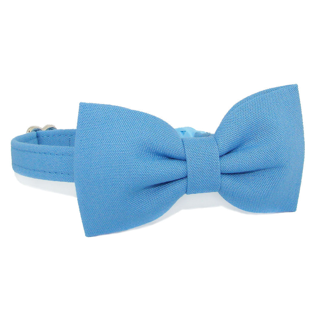 Plain Blue Luxury Fabric Bow Tie Cat Collar