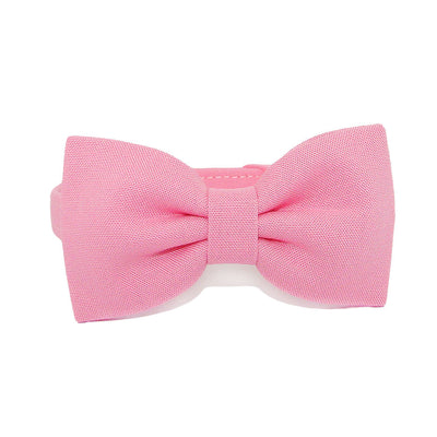 Plain Pink Luxury Fabric Bow Tie Cat Collar