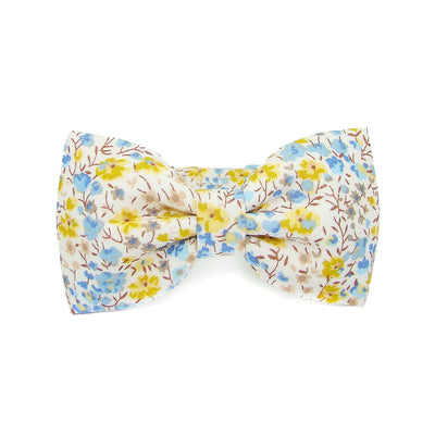 Phoebe Blue & Yellow Floral Liberty Fabric Bow Tie Cat Collar