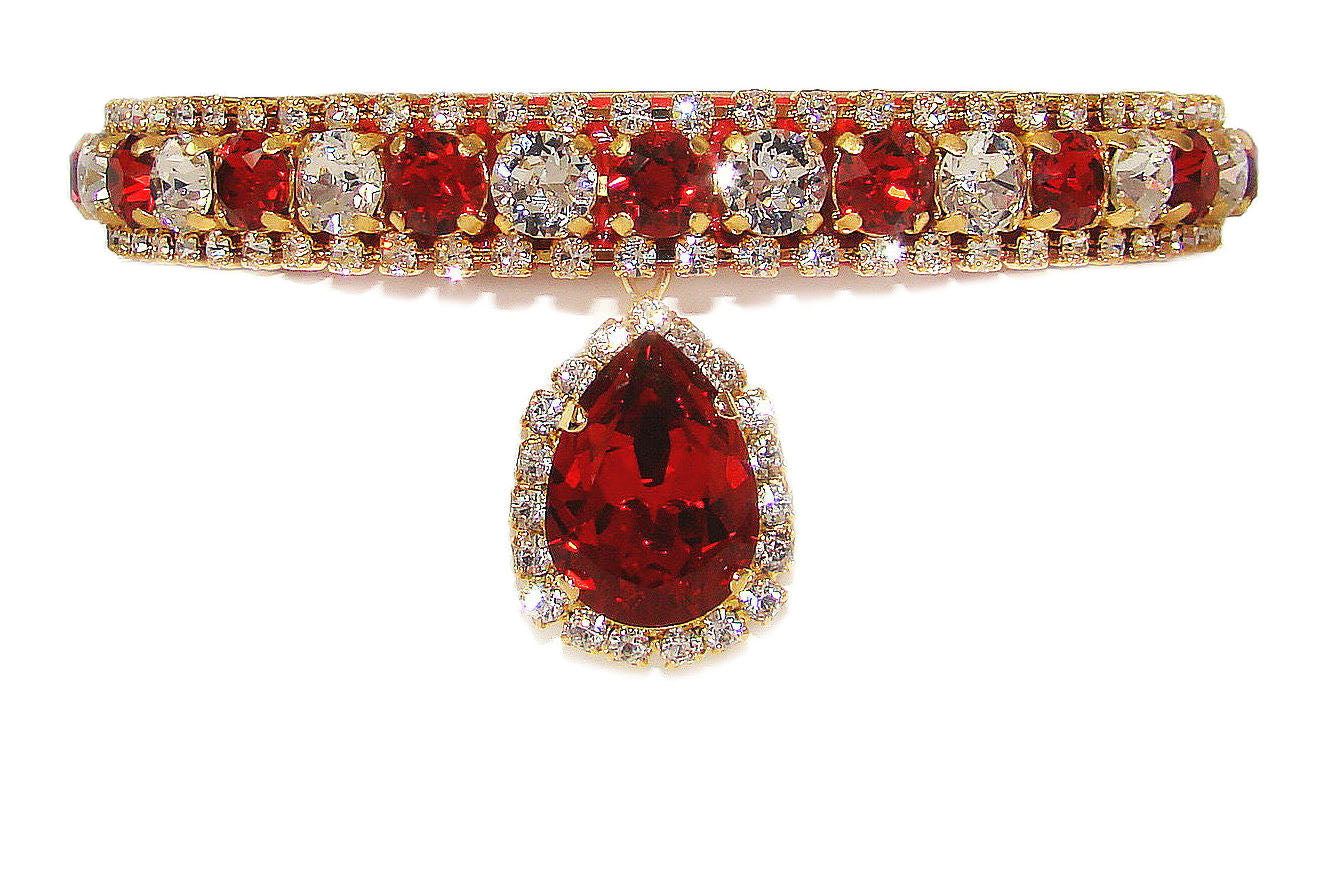 Regal Kitty Scarlet Red Crystal Cat Collar