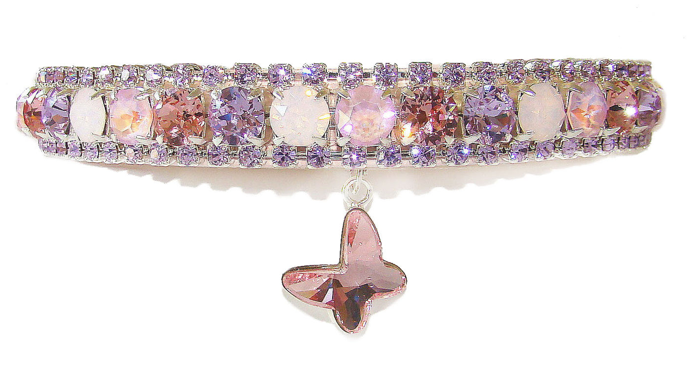 Lavender Delite Butterfly Sparkles Crystal Cat Collar  - The Kitty Bling Boutique